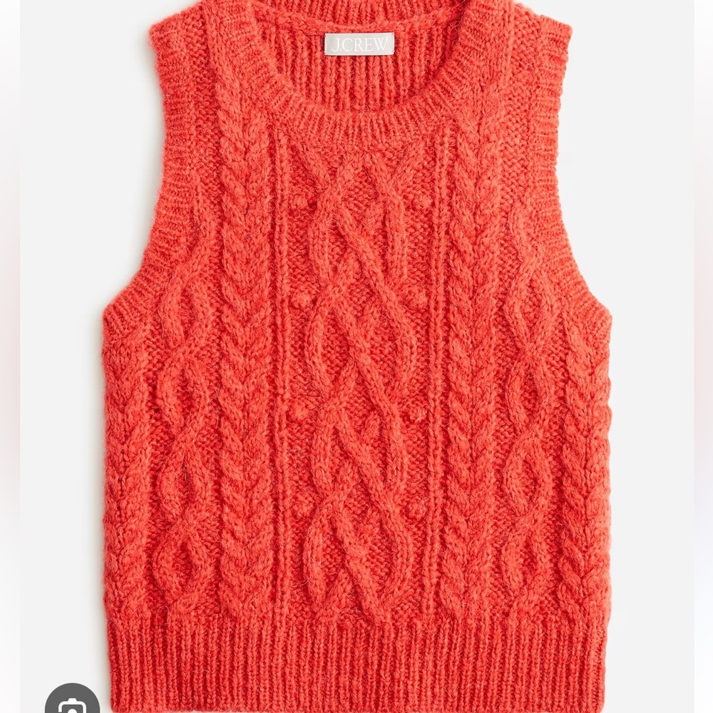 J Crew Cropped cable-knit sweater shell